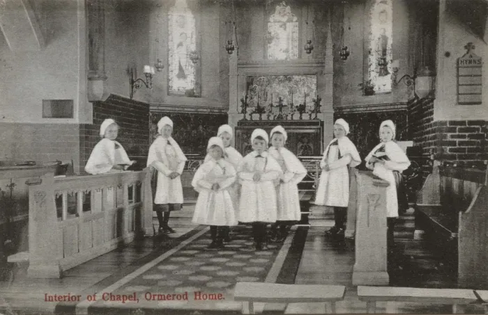 Framed Print : Ormerod Home, St Annes on Sea - girls in chapel Framed Print : Ormerod Home, St Annes on Sea - girls in chapel