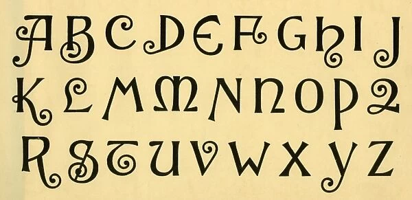 Ornamental script alphabet, upper case A-Z