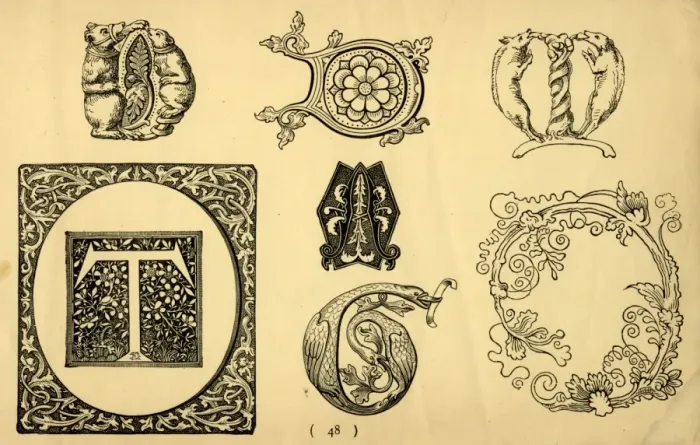 Framed Print : Ornate alphabet patterns