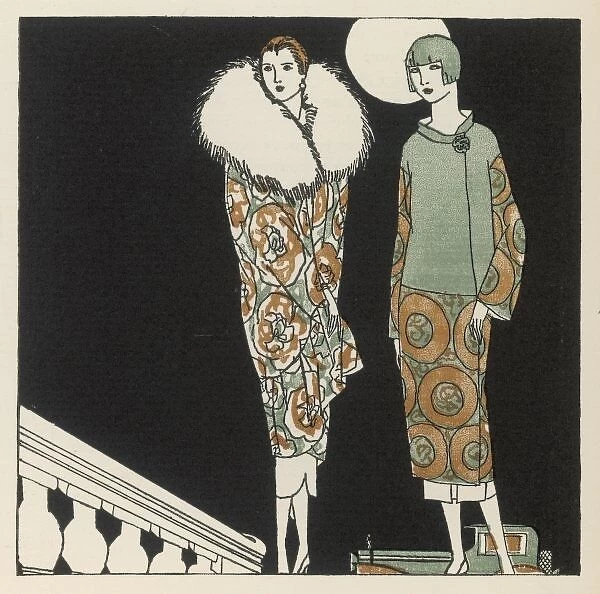 Ornate Fabrics 1924. Coat in bold fabric designs by Ducharne