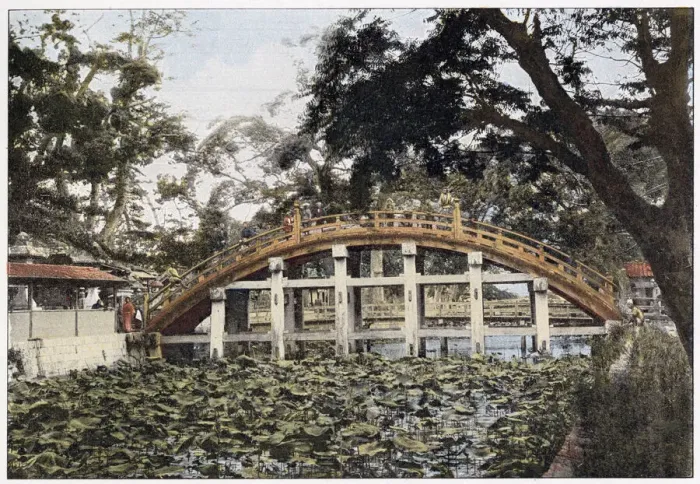 Framed Print : The ornate yet functional Sumiyoshi Bridge at Osaka. Date: 1890s Framed Print : The ornate yet functional Sumiyoshi Bridge at Osaka. Date: 1890s