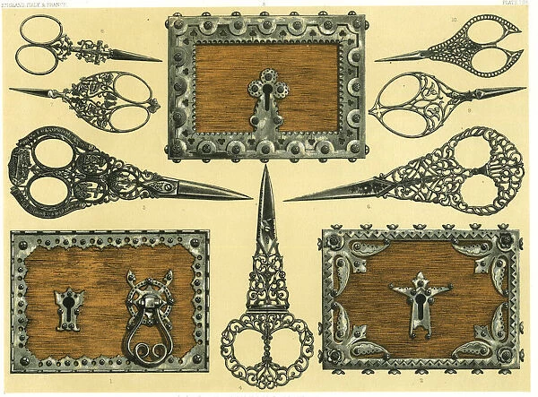 Ornate locks and scissors