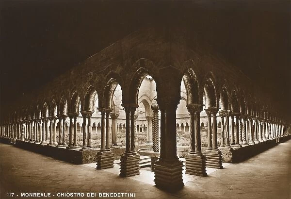 Ornate Norman cloister - Cathedral of Monreale, Sicily