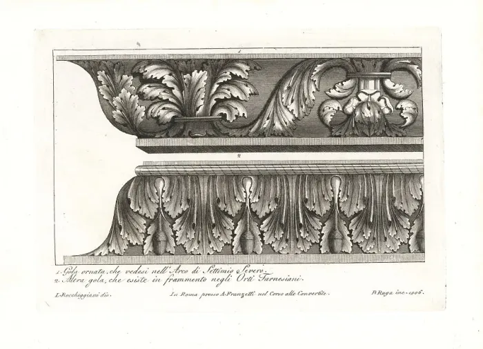Framed Print : Ornate Roman flues or gola Framed Print : Ornate Roman flues or gola