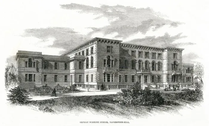 Framed Print : Orphan working school, Haverstock Hill 1861 Framed Print : Orphan working school, Haverstock Hill 1861