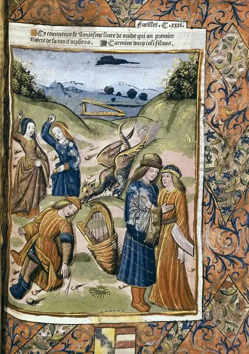 Framed Print : Orpheus death. Illustration from the French version Framed Print : Orpheus death. Illustration from the French version
