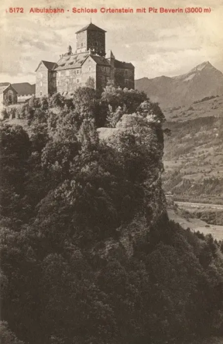 Framed Print : Ortenstein Castle on the Piz Beverin at Albulabahn Framed Print : Ortenstein Castle on the Piz Beverin at Albulabahn