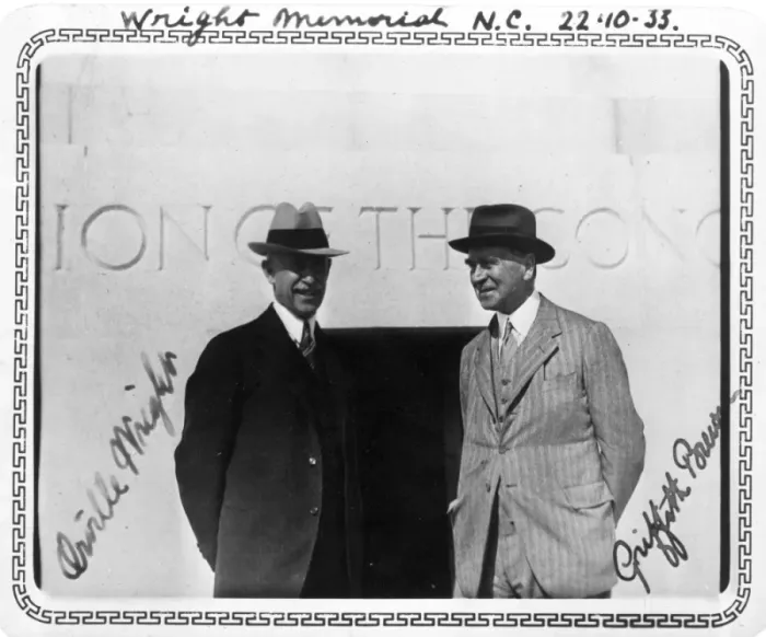 Framed Print : Orville Wright and Griffith Brewer Framed Print : Orville Wright and Griffith Brewer