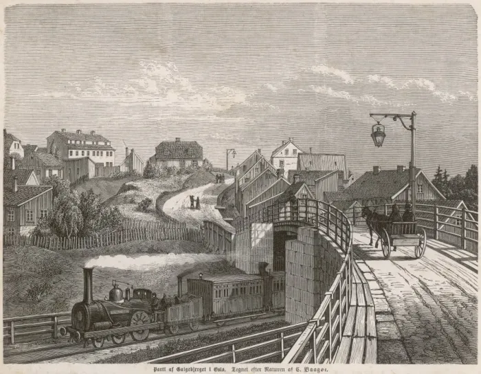 Framed Print : Oslo / Bridge / Train 1867 Framed Print : Oslo / Bridge / Train 1867