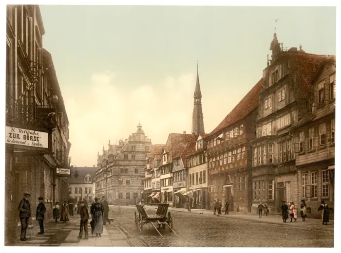 Framed Print : Osterstrasse, Hameln, Hanover, Germany Framed Print : Osterstrasse, Hameln, Hanover, Germany