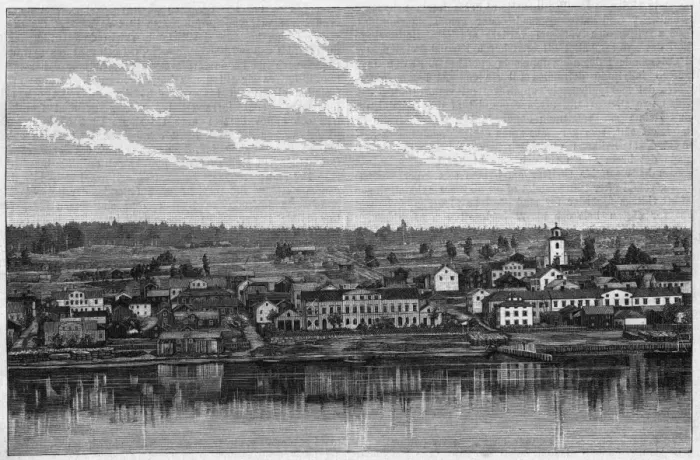 Framed Print : OSTERSUND. View of Ostersund, on lake Storsjon Framed Print : OSTERSUND. View of Ostersund, on lake Storsjon