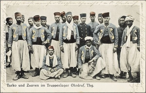 Ottoman soldiers in traditional costume