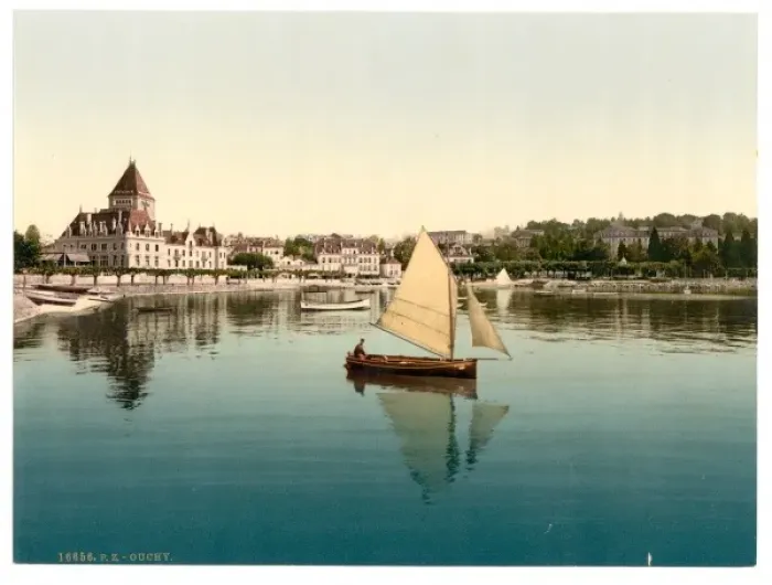 Framed Print : Ouchy, from the Lake, Geneva Lake, Switzerland Framed Print : Ouchy, from the Lake, Geneva Lake, Switzerland