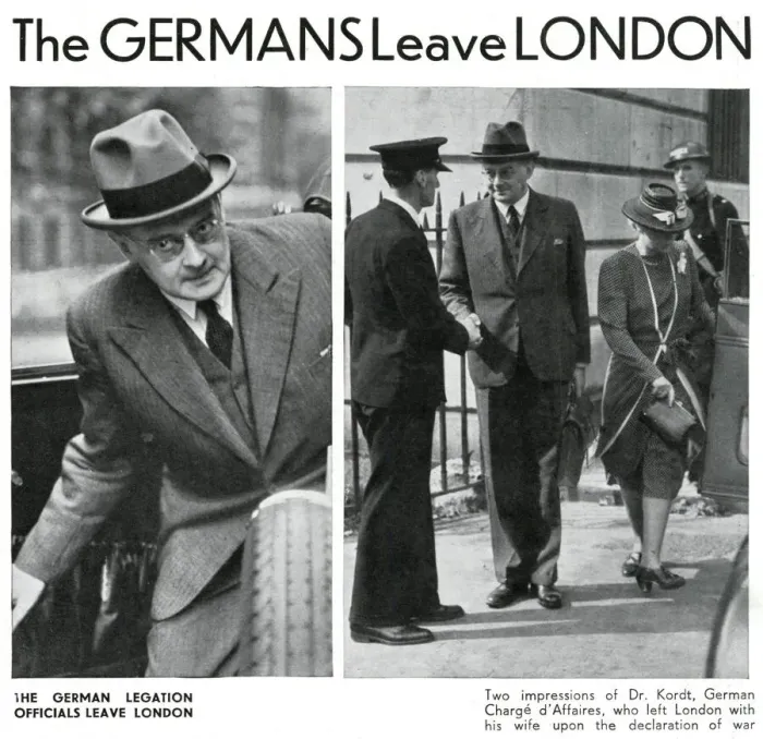 Framed Print : Outbreak of WWII - Germans leave London 1939 Framed Print : Outbreak of WWII - Germans leave London 1939