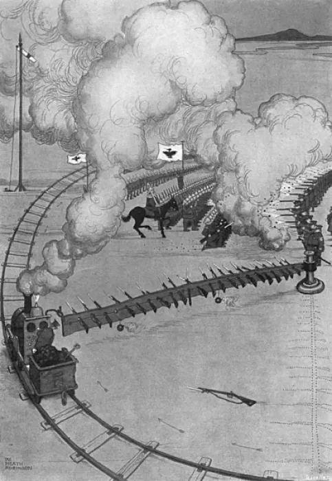 Framed Print : The Outflanking Machine by Heath Robinson Framed Print : The Outflanking Machine by Heath Robinson