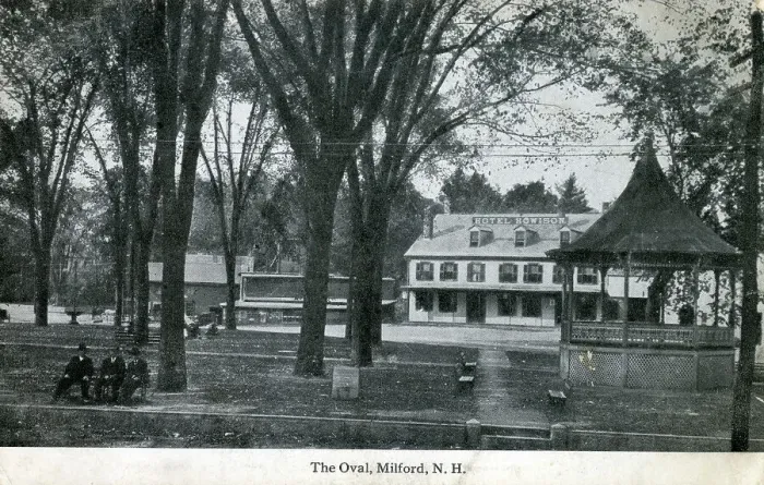 Framed Print : The Oval, Hotel Howison, Bandstand, Milford, New Hampshire Framed Print : The Oval, Hotel Howison, Bandstand, Milford, New Hampshire