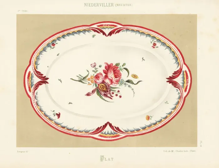 Framed Print : Oval platter from Niderviller, Lorraine Framed Print : Oval platter from Niderviller, Lorraine
