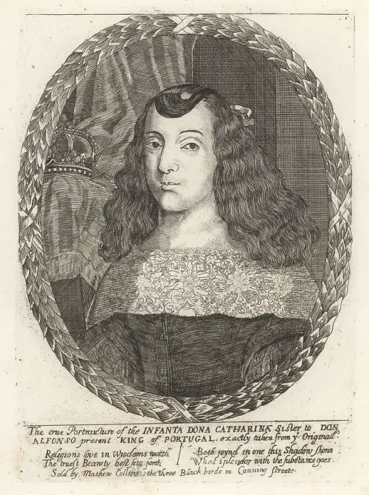 Framed Print : Oval portrait of Catherine of Braganza, 1638-1705 Framed Print : Oval portrait of Catherine of Braganza, 1638-1705