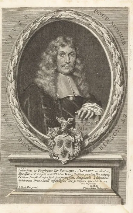 Framed Print : Oval portrait of Joachim von Sandrart Framed Print : Oval portrait of Joachim von Sandrart