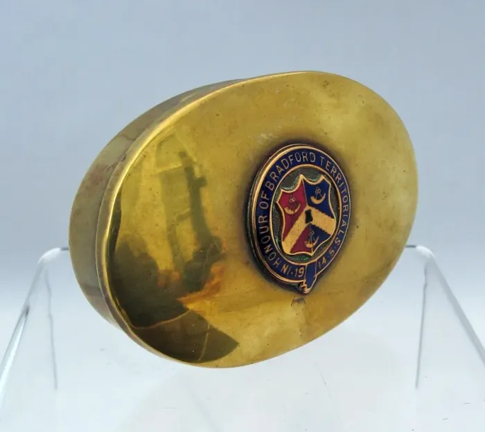 Framed Print : Oval tobacco box with lid, WW1 Framed Print : Oval tobacco box with lid, WW1