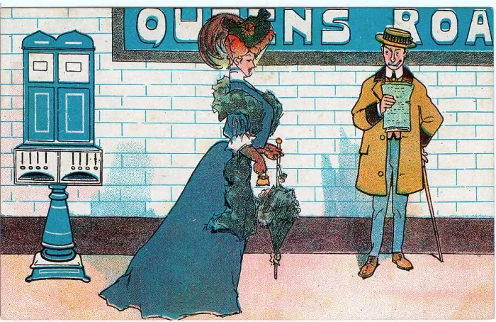 Framed Print : Overdressed Edwardian matron on Queen's Road tube Framed Print : Overdressed Edwardian matron on Queen's Road tube
