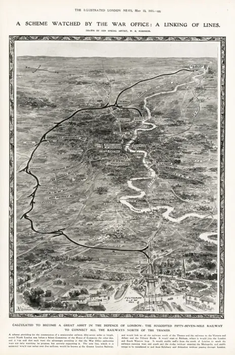 Framed Print : Overhead map of London Framed Print : Overhead map of London