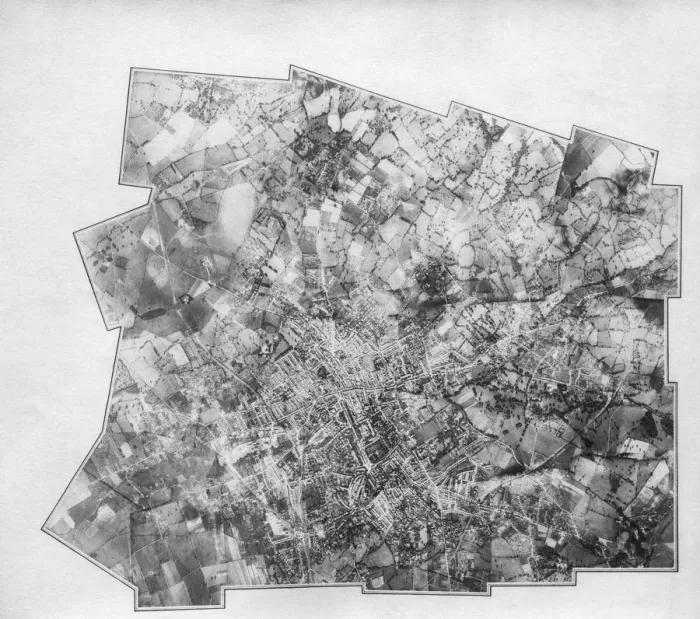 Framed Print : Overlapping Vertical Photographs of a Town Aerial-Photog? Framed Print : Overlapping Vertical Photographs of a Town Aerial-Photog?