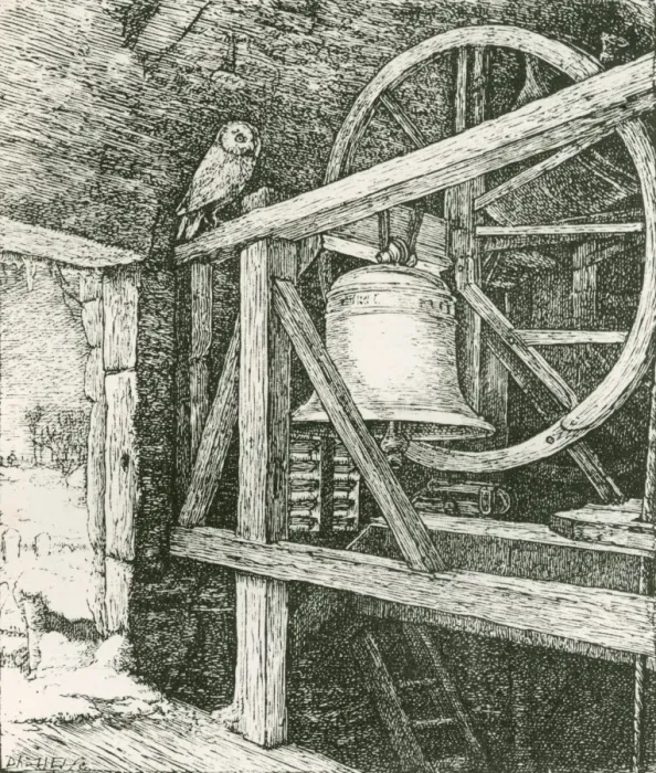 Framed Print : Owl in Clock Tower by J. E. Millais Framed Print : Owl in Clock Tower by J. E. Millais