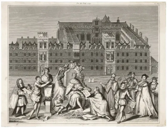 Framed Print : Oxford Uni College 1735 Framed Print : Oxford Uni College 1735