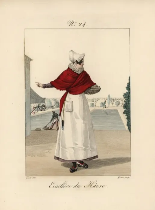 Framed Print : Oyster shucker of Le Havre in a low bonnet Framed Print : Oyster shucker of Le Havre in a low bonnet
