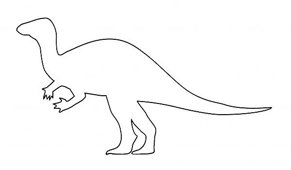 Pachycephalosaurus. Outline illustration of a Pachycephalosaurus