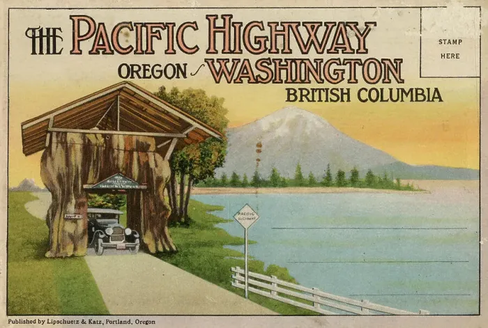 Framed Print : Pacific Highway, Oregon, Washington, British Columbia, USA Date: 1929 Framed Print : Pacific Highway, Oregon, Washington, British Columbia, USA Date: 1929