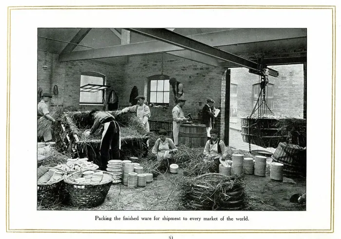 Framed Print : Packing the finished ware for shipment, Alfred Meakin Framed Print : Packing the finished ware for shipment, Alfred Meakin