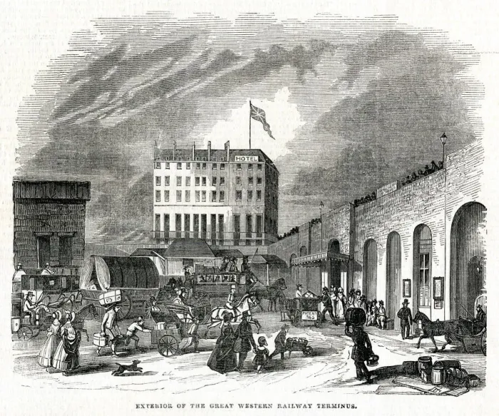 Framed Print : Paddington, Great Western Railway Station, London 1843 Framed Print : Paddington, Great Western Railway Station, London 1843