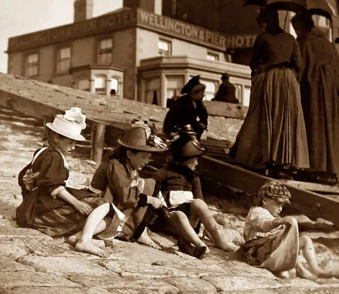 Framed Print : Been for a paddle, Blackpool, Victorian period Framed Print : Been for a paddle, Blackpool, Victorian period