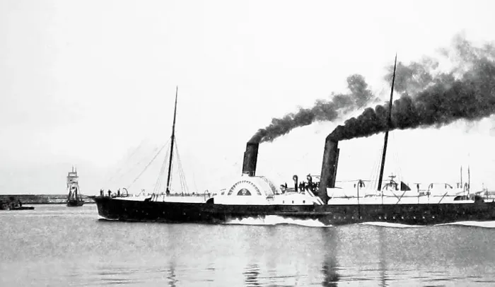 Framed Print : Paddle steamer leaving Dun Loaghaire (Kingstown), Dublin Framed Print : Paddle steamer leaving Dun Loaghaire (Kingstown), Dublin