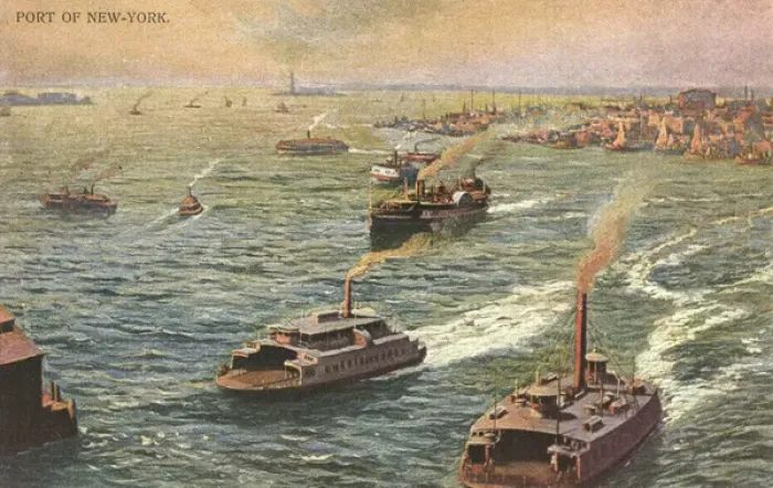 Framed Print : Paddlesteamer ferries - Port of New York Framed Print : Paddlesteamer ferries - Port of New York
