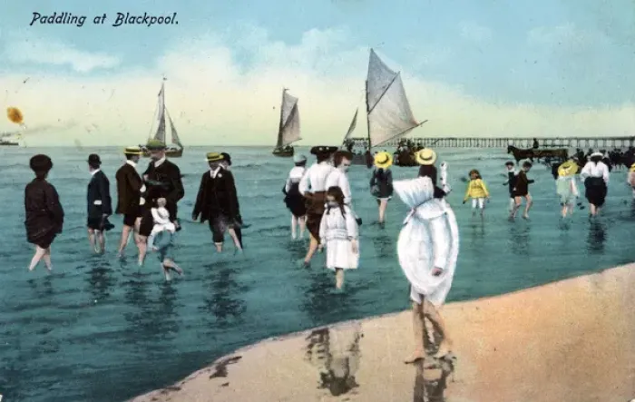 Framed Print : Paddling, Blackpool, Lancashire Framed Print : Paddling, Blackpool, Lancashire