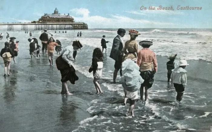 Framed Print : Paddling Eastbourne Framed Print : Paddling Eastbourne
