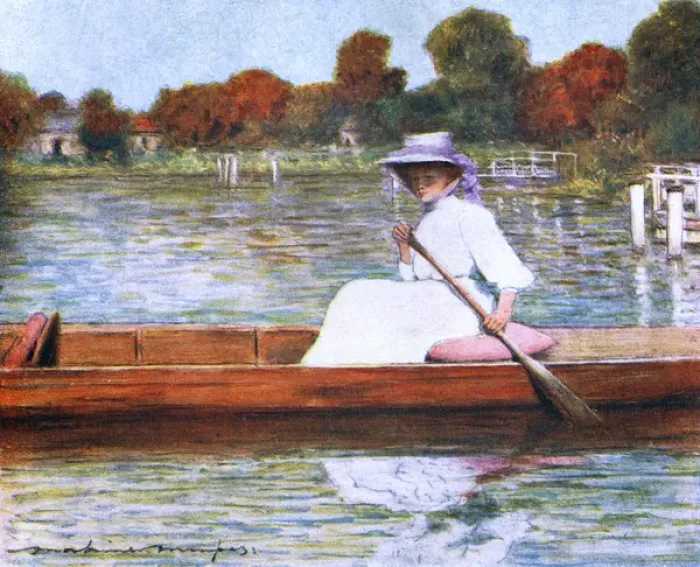 Framed Print : Paddling at Pangbourne Framed Print : Paddling at Pangbourne