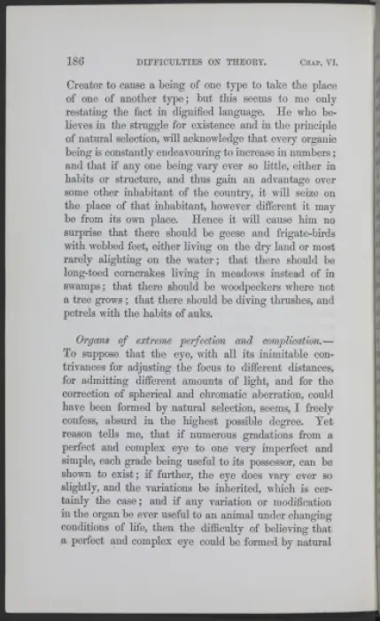 Framed Print : Page 186 from The Origin of Species Framed Print : Page 186 from The Origin of Species
