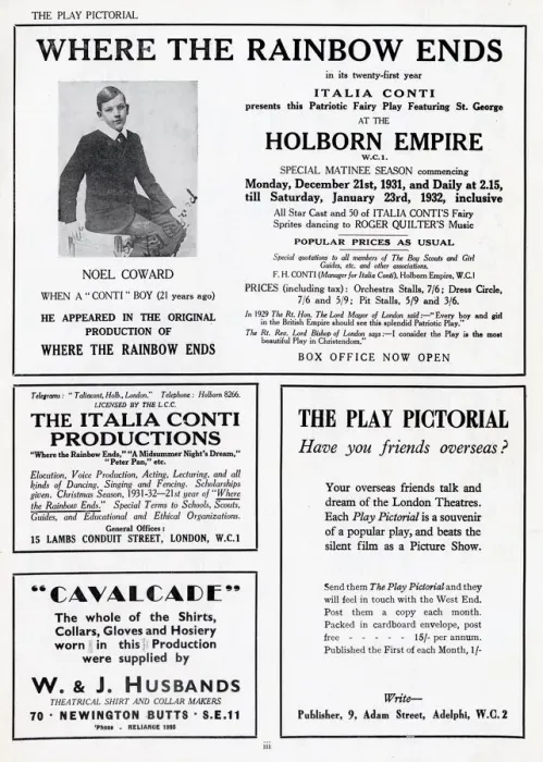 Framed Print : Page from a 1931 issue of Play Pictorial with an advertisement showing Noel Coward Framed Print : Page from a 1931 issue of Play Pictorial with an advertisement showing Noel Coward