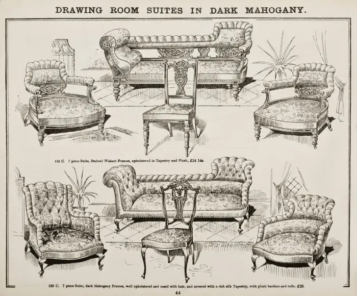 Framed Print : Page from Catalogue of Latest Designs in General Furniture Framed Print : Page from Catalogue of Latest Designs in General Furniture