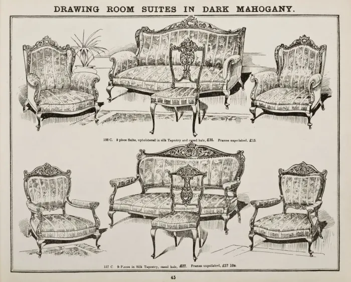 Framed Print : Page from Catalogue of Latest Designs in General Furniture Framed Print : Page from Catalogue of Latest Designs in General Furniture