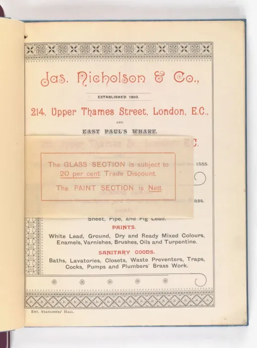 Framed Print : Page from Catalogue of Materials for House Painting and Gla Framed Print : Page from Catalogue of Materials for House Painting and Gla