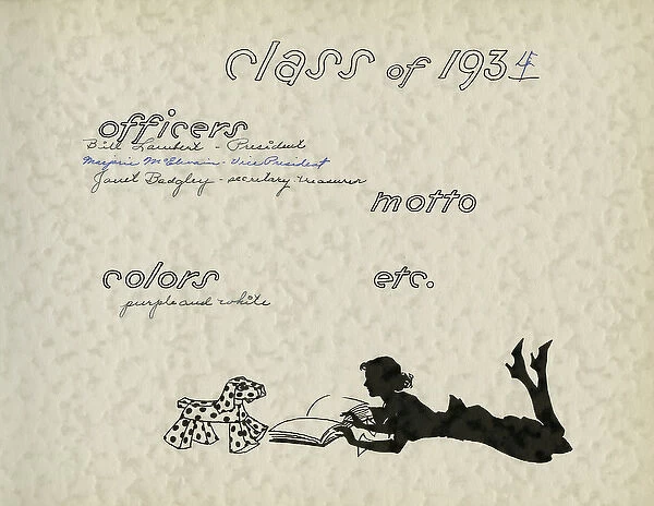 Page design, class of 1934, School Silhouettes