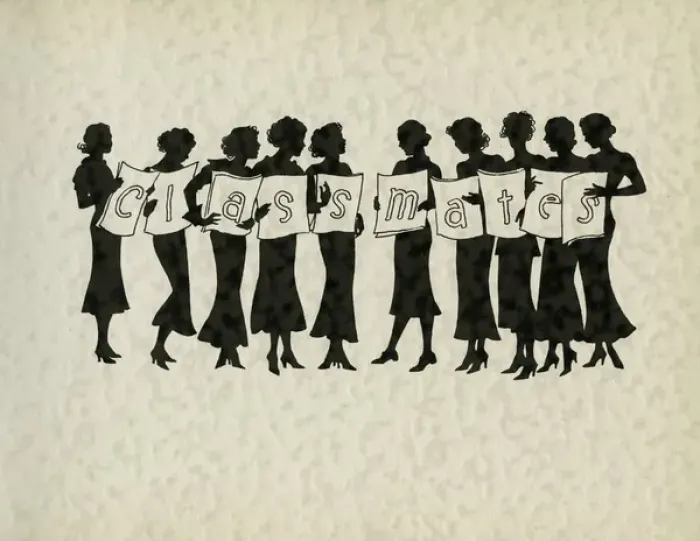 Framed Print : Page design, classmates, School Silhouettes Framed Print : Page design, classmates, School Silhouettes