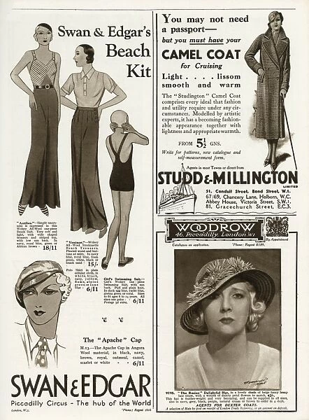 Page of fashion adverts 1933