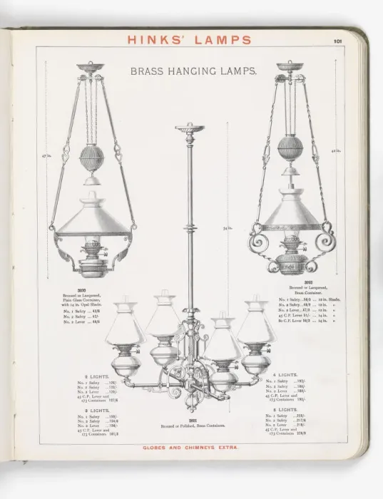 Framed Print : Page from Hinks Lamps catalogue Framed Print : Page from Hinks Lamps catalogue