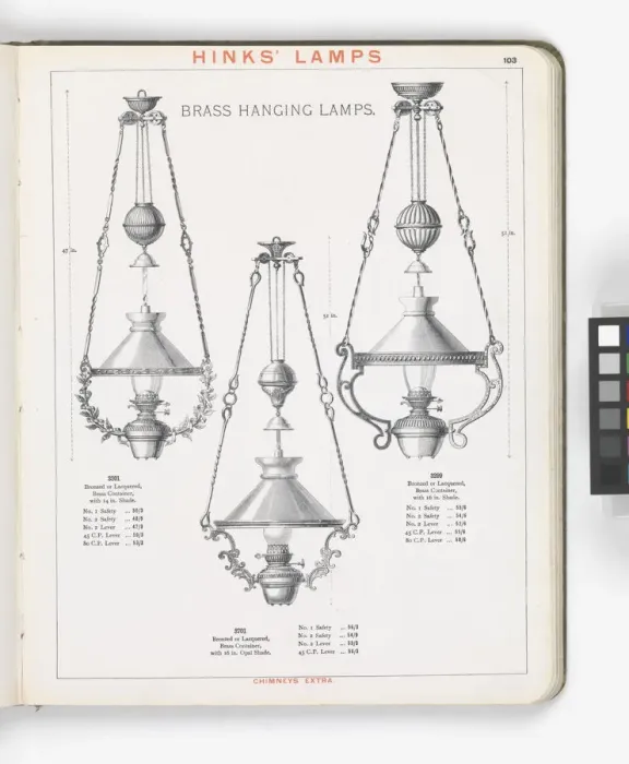 Framed Print : Page from Hinks Lamps catalogue Framed Print : Page from Hinks Lamps catalogue